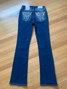 NWT Miss Mid-Rise Bootcut Dream Catcher Crystal Pocket Jeans in Size 26x34